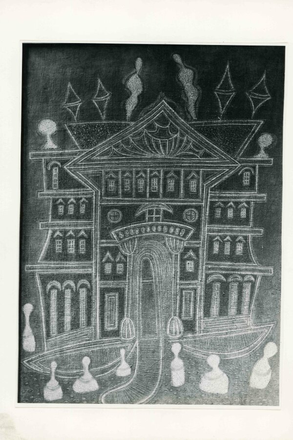 Lobkowický palác v noci, 1964, plátno na lepence, olej